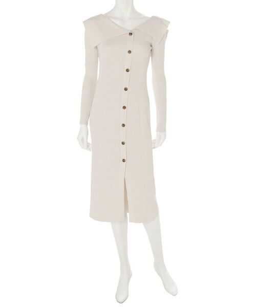 MERCURYDUO（マーキュリーデュオ）の「2WAYセーラーカラー釦付ニットワンピース（ワンピース・レディース・アイボリー/ブラック/レッド/パープル・SMALL/MEDIUM）」の6枚目の写真