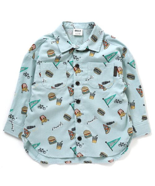 BREEZE(ブリーズ)の「スタンダード総柄シャツ(シャツ/ブラウス・キッズ・カモフラージュ/ブラウン/サックスブルー・110/100/80/130/140/120/90)」の2枚目の写真
