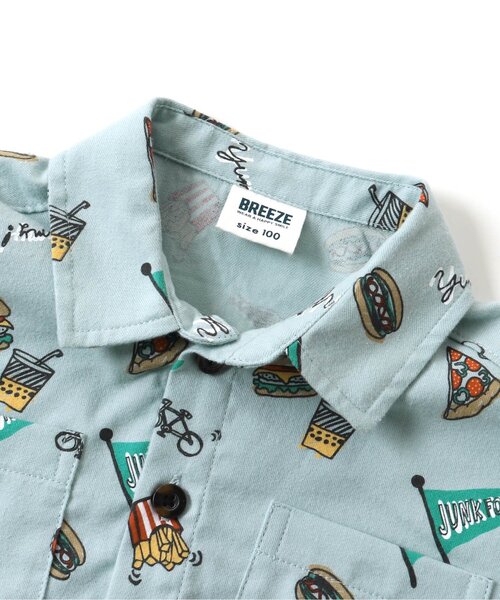 BREEZE(ブリーズ)の「スタンダード総柄シャツ(シャツ/ブラウス・キッズ・カモフラージュ/ブラウン/サックスブルー・110/100/80/130/140/120/90)」の6枚目の写真
