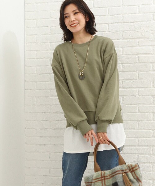 SHOO・LA・RUE（シューラルー）の「◆ベーシックで着回せる！～シンプル裏毛スウェット～（スウェット・レディース・ブラック/グレー/カーキ/アイボリー/マスタード/ピンク系・02/03）」の5枚目の写真