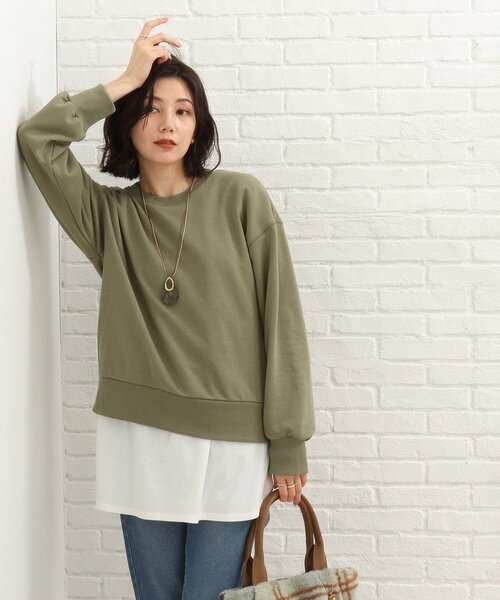 SHOO・LA・RUE（シューラルー）の「◆ベーシックで着回せる！～シンプル裏毛スウェット～（スウェット・レディース・ブラック/グレー/カーキ/アイボリー/マスタード/ピンク系・02/03）」の14枚目の写真