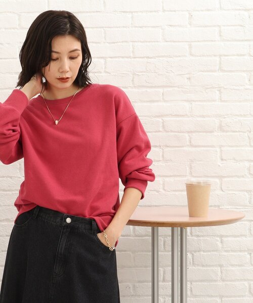 SHOO・LA・RUE（シューラルー）の「◆ベーシックで着回せる！～シンプル裏毛スウェット～（スウェット・レディース・ブラック/グレー/カーキ/アイボリー/マスタード/ピンク系・02/03）」の11枚目の写真