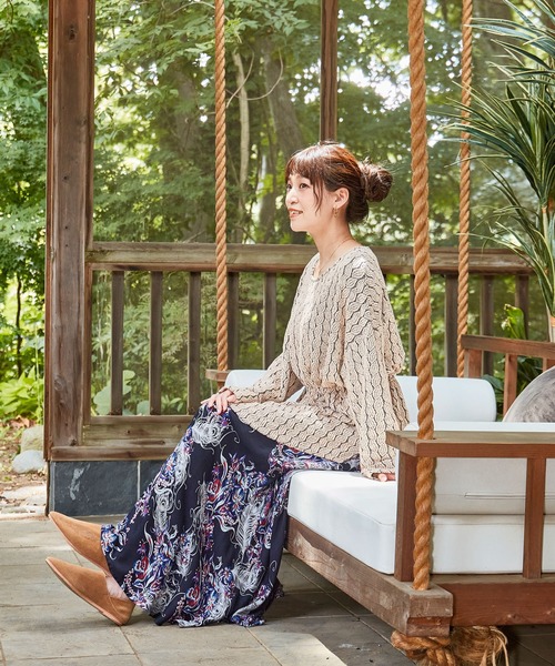 チャイハネ（チャイハネ）の「【チャイハネ】ラゾーラフラワープリントスカート（スカート・レディース・レッド/パープル/ブラック・FREE）」の12枚目の写真