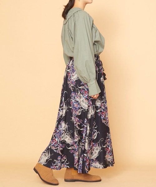 チャイハネ（チャイハネ）の「【チャイハネ】ラゾーラフラワープリントスカート（スカート・レディース・レッド/パープル/ブラック・FREE）」の7枚目の写真