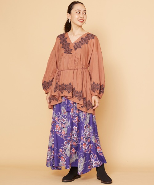 チャイハネ（チャイハネ）の「【チャイハネ】ラゾーラフラワープリントスカート（スカート・レディース・レッド/パープル/ブラック・FREE）」の14枚目の写真