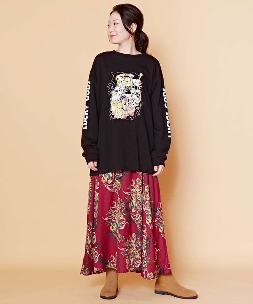 チャイハネ（チャイハネ）の「【チャイハネ】ラゾーラフラワープリントスカート（スカート・レディース・レッド/パープル/ブラック・FREE）」の19枚目の写真