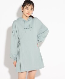 ◆フード付ウエストマークワンピース