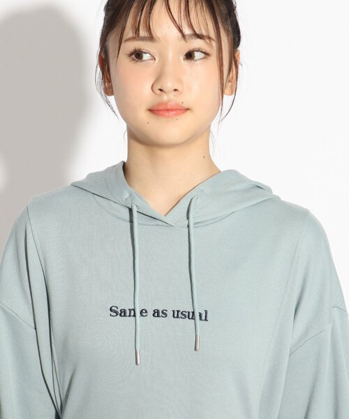 PINK-latte（ピンクラテ）の「◆フード付ウエストマークワンピース（ワンピース・キッズ・ライトブルー/ブラック/グレー・14/15 /16）」の7枚目の写真