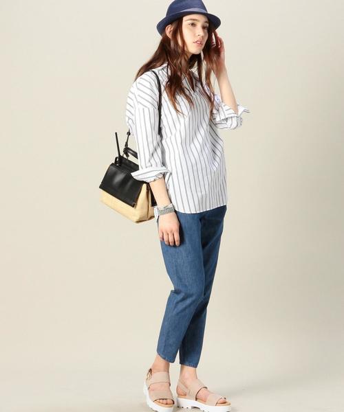 BEAUTY&YOUTH UNITED ARROWS（ビューティーアンドユースユナイテッドアローズ）の「BYSF デニムタックテーパード9分丈パンツ◆（デニムパンツ・レディース・ライトブルー/ネイビー・SMALL/MEDIUM）」の9枚目の写真