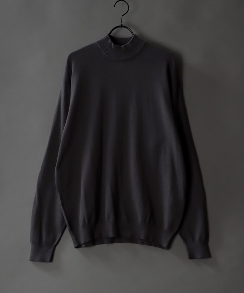 SITRY(シトリー)の「middle gauge mock neck sweater/ミドルゲージ モックネック セーター(ニット/セーター・メンズ・グリーン/ライトグレー/ブラウン/オフホワイト/チャコールグレー/ブルーグリーン/ブラック/グレイッシュベージュ・M/L)」の3枚目の写真