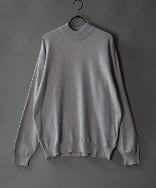 SITRY(シトリー)の「middle gauge mock neck sweater/ミドルゲージ モックネック セーター(ニット/セーター・メンズ・グリーン/ライトグレー/ブラウン/オフホワイト/チャコールグレー/ブルーグリーン/ブラック/グレイッシュベージュ・M/L)」の4枚目の写真