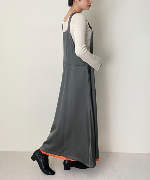 TEVALT(ヴァレット)の「ミリタリーサロペットワンピース(サロペット/オーバーオール・レディース・カーキ/ベージュ/ブラック・38)」の8枚目の写真