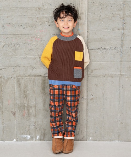 RAGMART（ラグマート）の「配色切り替えニット（ニット/セーター・キッズ・ブルー/ブラウン・100cm/110cm/120cm/130cm）」の10枚目の写真