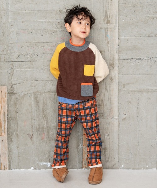 RAGMART（ラグマート）の「配色切り替えニット（ニット/セーター・キッズ・ブルー/ブラウン・100cm/110cm/120cm/130cm）」の12枚目の写真