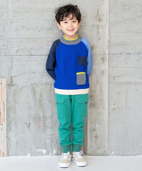 RAGMART（ラグマート）の「配色切り替えニット（ニット/セーター・キッズ・ブルー/ブラウン・100cm/110cm/120cm/130cm）」の14枚目の写真