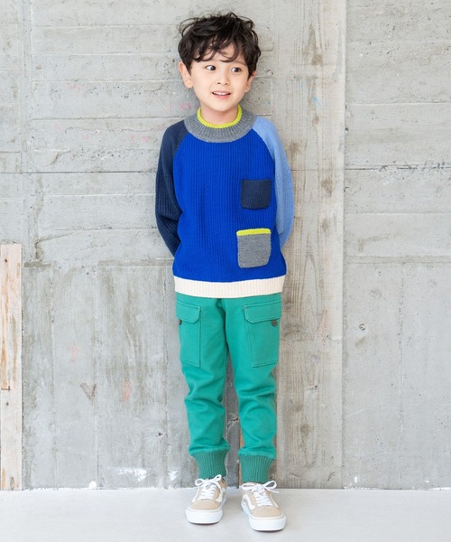 RAGMART（ラグマート）の「配色切り替えニット（ニット/セーター・キッズ・ブルー/ブラウン・100cm/110cm/120cm/130cm）」の13枚目の写真