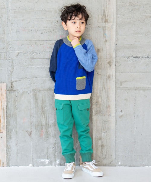 RAGMART（ラグマート）の「配色切り替えニット（ニット/セーター・キッズ・ブルー/ブラウン・100cm/110cm/120cm/130cm）」の21枚目の写真