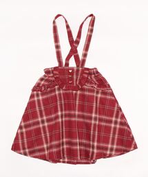 サス付チェック柄フレアスカート