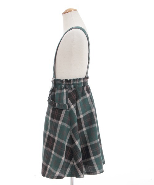 axes femme（アクシーズファム）の「サス付チェック柄フレアスカート（スカート・キッズ・ワイン/グリーン・MEDIUM/LARGE/X-LARGE/XX-LARGE/SMALL）」の4枚目の写真