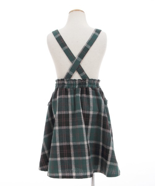 axes femme（アクシーズファム）の「サス付チェック柄フレアスカート（スカート・キッズ・ワイン/グリーン・MEDIUM/LARGE/X-LARGE/XX-LARGE/SMALL）」の5枚目の写真