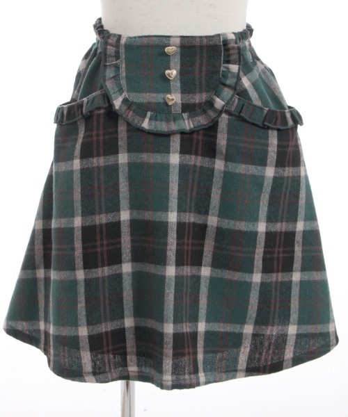 axes femme（アクシーズファム）の「サス付チェック柄フレアスカート（スカート・キッズ・ワイン/グリーン・MEDIUM/LARGE/X-LARGE/XX-LARGE/SMALL）」の8枚目の写真