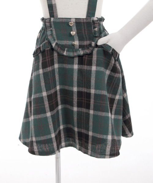 axes femme（アクシーズファム）の「サス付チェック柄フレアスカート（スカート・キッズ・ワイン/グリーン・MEDIUM/LARGE/X-LARGE/XX-LARGE/SMALL）」の11枚目の写真