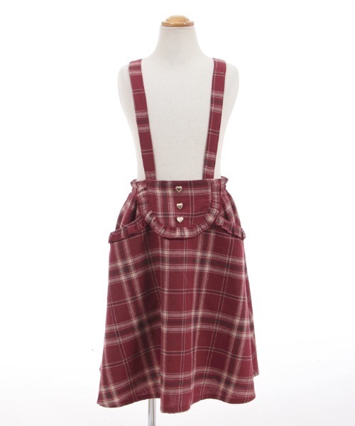 axes femme（アクシーズファム）の「サス付チェック柄フレアスカート（スカート・キッズ・ワイン/グリーン・MEDIUM/LARGE/X-LARGE/XX-LARGE/SMALL）」の13枚目の写真