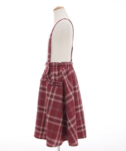 axes femme（アクシーズファム）の「サス付チェック柄フレアスカート（スカート・キッズ・ワイン/グリーン・MEDIUM/LARGE/X-LARGE/XX-LARGE/SMALL）」の14枚目の写真