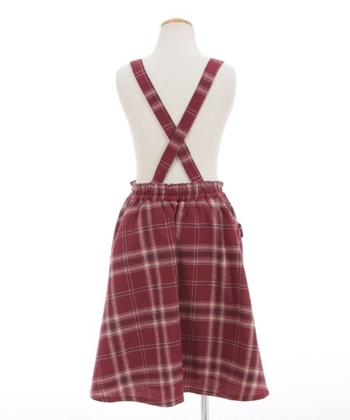 axes femme（アクシーズファム）の「サス付チェック柄フレアスカート（スカート・キッズ・ワイン/グリーン・MEDIUM/LARGE/X-LARGE/XX-LARGE/SMALL）」の15枚目の写真