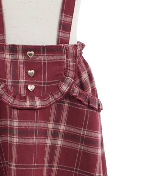 axes femme（アクシーズファム）の「サス付チェック柄フレアスカート（スカート・キッズ・ワイン/グリーン・MEDIUM/LARGE/X-LARGE/XX-LARGE/SMALL）」の16枚目の写真