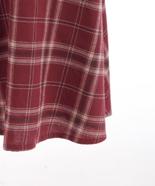 axes femme（アクシーズファム）の「サス付チェック柄フレアスカート（スカート・キッズ・ワイン/グリーン・MEDIUM/LARGE/X-LARGE/XX-LARGE/SMALL）」の17枚目の写真