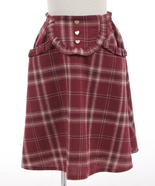 axes femme（アクシーズファム）の「サス付チェック柄フレアスカート（スカート・キッズ・ワイン/グリーン・MEDIUM/LARGE/X-LARGE/XX-LARGE/SMALL）」の18枚目の写真