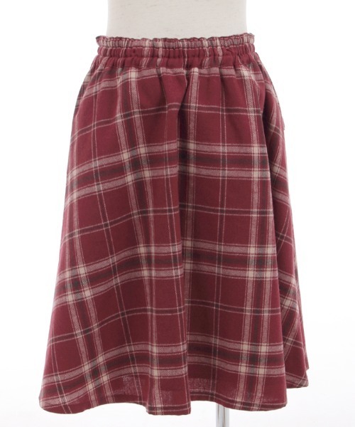 axes femme（アクシーズファム）の「サス付チェック柄フレアスカート（スカート・キッズ・ワイン/グリーン・MEDIUM/LARGE/X-LARGE/XX-LARGE/SMALL）」の19枚目の写真
