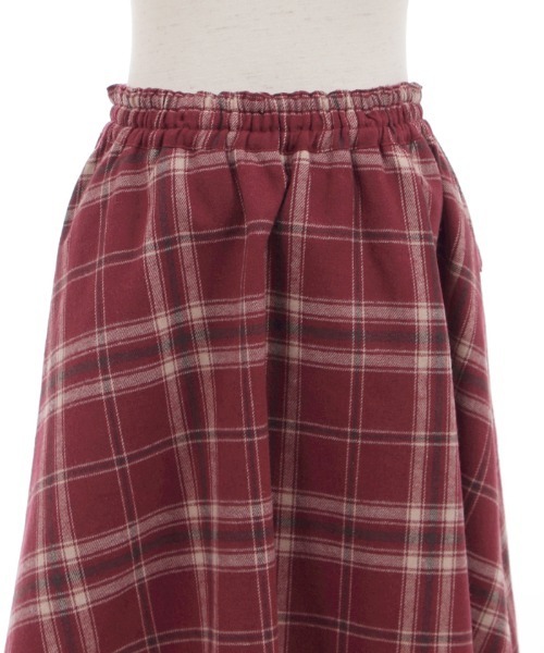 axes femme（アクシーズファム）の「サス付チェック柄フレアスカート（スカート・キッズ・ワイン/グリーン・MEDIUM/LARGE/X-LARGE/XX-LARGE/SMALL）」の22枚目の写真