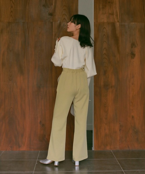 N WITH.（エヌウィズ）の「ボリュームショルダーニット（Tシャツ/カットソー・レディース・ワイン系/ブラック/ホワイト・FREE）」の6枚目の写真