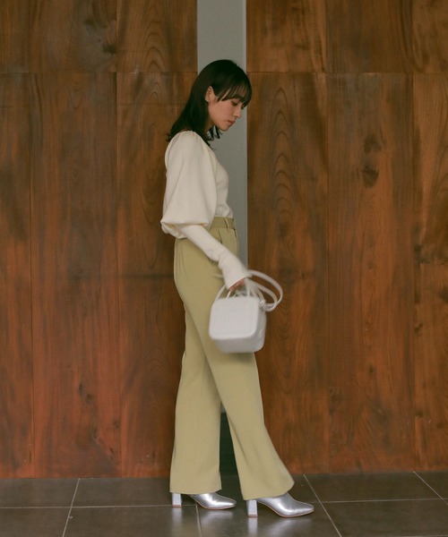 N WITH.（エヌウィズ）の「ボリュームショルダーニット（Tシャツ/カットソー・レディース・ワイン系/ブラック/ホワイト・FREE）」の5枚目の写真