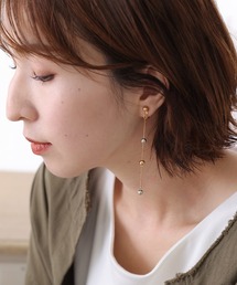 PourVous（プールヴー）の「ボールチェーンイヤリング 結婚式 同窓会 オケージョン お呼ばれ（イヤリング）」
