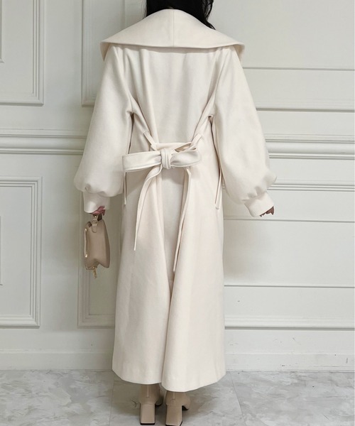 MIIA（ミーア）の「ショールカラーロングコート（その他アウター・レディース・オフホワイト/ベージュ/ブラック/ボルドー・FREE）」の21枚目の写真