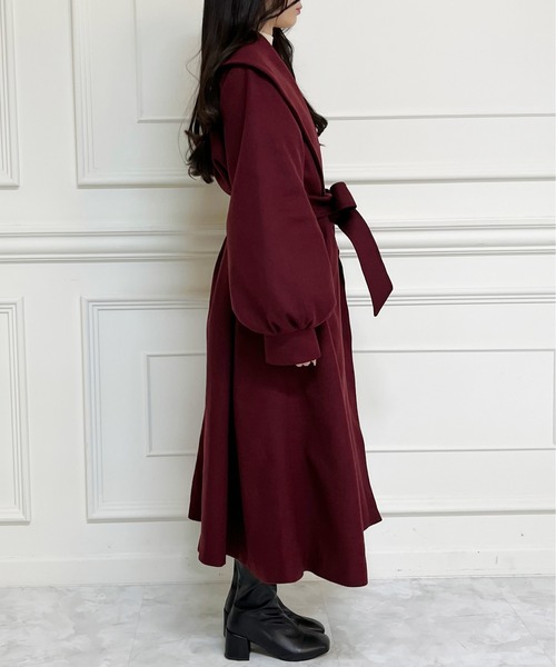 MIIA（ミーア）の「ショールカラーロングコート（その他アウター・レディース・オフホワイト/ベージュ/ブラック/ボルドー・FREE）」の13枚目の写真