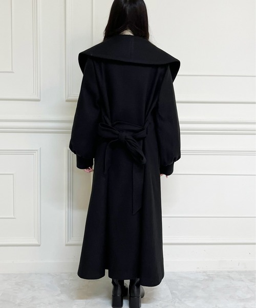 MIIA（ミーア）の「ショールカラーロングコート（その他アウター・レディース・オフホワイト/ベージュ/ブラック/ボルドー・FREE）」の7枚目の写真