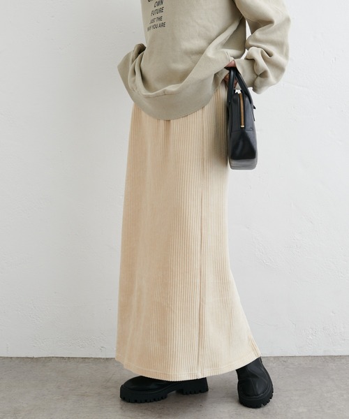 PUAL CE CIN（ピュアルセシン）の「カットソーコールスカート（スカート・レディース・ブラック/アイボリー/ライトグレー・FREE）」の2枚目の写真