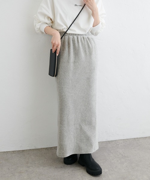 PUAL CE CIN（ピュアルセシン）の「カットソーコールスカート（スカート・レディース・ブラック/アイボリー/ライトグレー・FREE）」の3枚目の写真