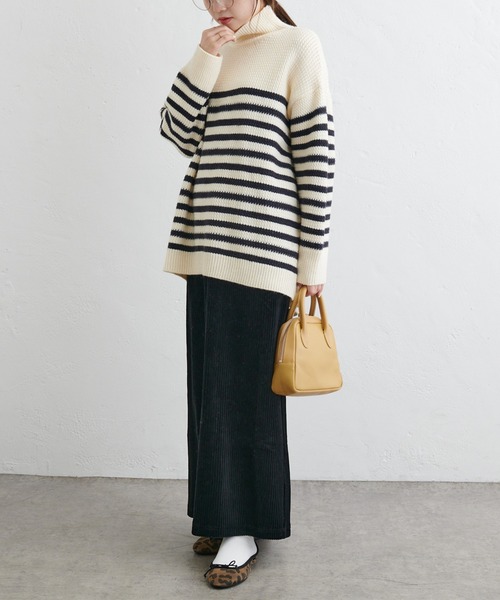 PUAL CE CIN（ピュアルセシン）の「カットソーコールスカート（スカート・レディース・ブラック/アイボリー/ライトグレー・FREE）」の12枚目の写真