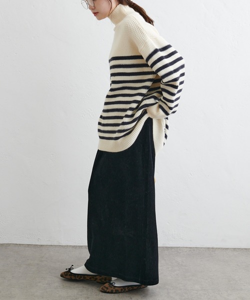 PUAL CE CIN（ピュアルセシン）の「カットソーコールスカート（スカート・レディース・ブラック/アイボリー/ライトグレー・FREE）」の6枚目の写真