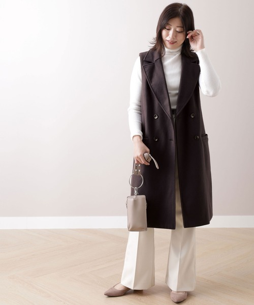 BELLUNA PLUS(ベルーナ)の「ウール調素材ロングジレ(ベスト・レディース・チャコール/ベージュ・MEDIUM/LARGE/X-LARGE)」の3枚目の写真