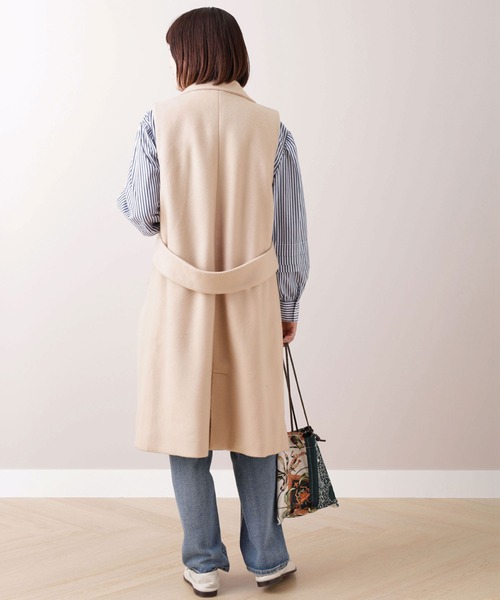 BELLUNA PLUS(ベルーナ)の「ウール調素材ロングジレ(ベスト・レディース・チャコール/ベージュ・MEDIUM/LARGE/X-LARGE)」の8枚目の写真