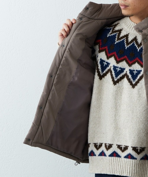 CIAOPANIC TYPY（チャオパニックティピー）の「□中綿スタンドネックベスト（ダウンベスト・メンズ・グレイッシュベージュ/ブラック/アイボリー・M/L）」の9枚目の写真