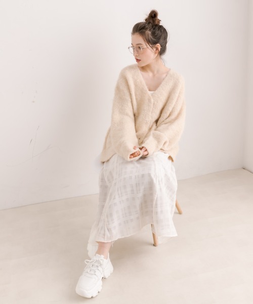 OLIVE des OLIVE（オリーブデオリーブ）の「【WEB限定］ミックス起毛カーディガン（カーディガン/ボレロ・レディース・ラベンダー/イエロー/ホワイト/ピンク/アイボリー・FREE）」の22枚目の写真