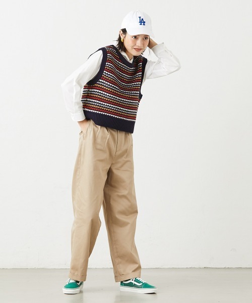 Le temps riche(ルタンリッシュ)の「2WAYマルチボーダージャガードニットベスト<Le temps riche>(ベスト・レディース・アイボリー/ネイビー・M/L)」の8枚目の写真