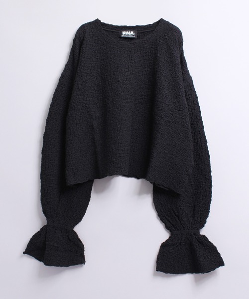 RNA（アールエヌエー）の「M2014 シャーリングショート丈プルオーバー（Tシャツ/カットソー・レディース・ホワイト/ブラック/ピンク・MEDIUM）」の2枚目の写真